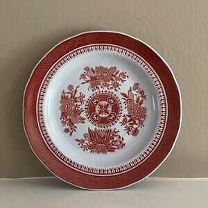 Vintage Spode Fitzhugh Pattern, Red, White, Bread & Butter Plates 6", Set of 8
